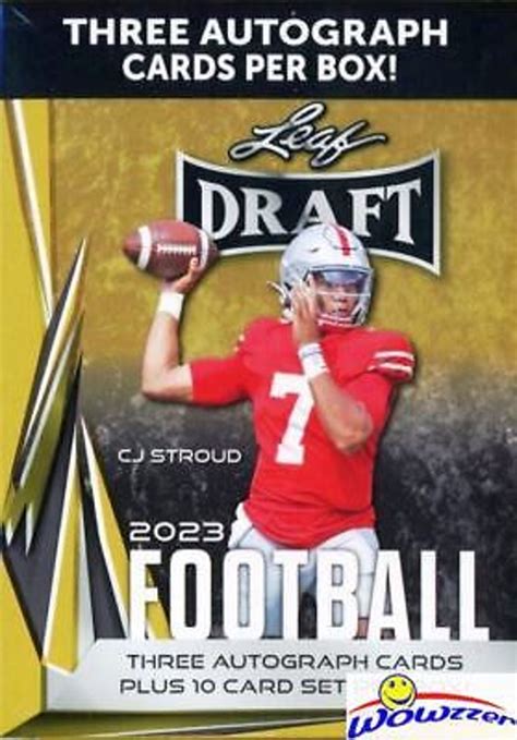 2023 leaf draft football checklist - Description. Leaf presents 2023 Draft Football blaster box. Each box contains 10 cards, plus 3 autograph cards! Content may vary. If the item details above aren’t accurate or complete, we want to know about it. Report incorrect product info. 